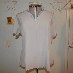 Greg Norman Plus Size XL Grey Shirt Lightweight Laser Trimmed Play Dry Blouse
